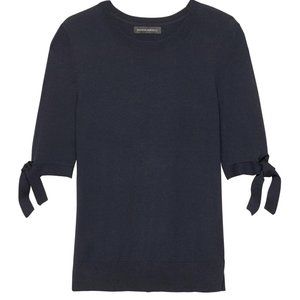 NWOT! ~ BANANA REPUBLIC ~ Tie-Sleeve Sweater Navy